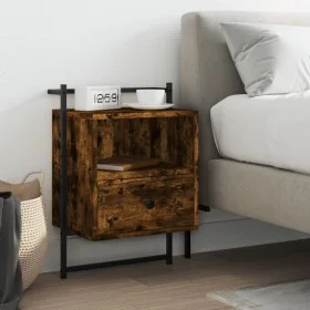 Mesita de noche de pared roble ahumado 40x30x61 cm de vidaXL, Mesitas de noche - Ref: Foro24-833437, Precio: 30,33 €, Descuen...