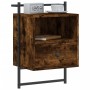 Mesita de noche de pared roble ahumado 40x30x61 cm de vidaXL, Mesitas de noche - Ref: Foro24-833437, Precio: 34,01 €, Descuen...