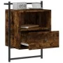 Mesita de noche de pared roble ahumado 40x30x61 cm de vidaXL, Mesitas de noche - Ref: Foro24-833437, Precio: 30,33 €, Descuen...