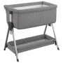 Cuna con colchón tela de lino gris claro de vidaXL, Cunas y camas para niños - Ref: Foro24-10289, Precio: 129,52 €, Descuento: %