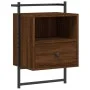 Mesita de noche de pared marrón roble 40x30x61 cm de vidaXL, Mesitas de noche - Ref: Foro24-833441, Precio: 48,16 €, Descuent...