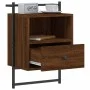Mesita de noche de pared marrón roble 40x30x61 cm de vidaXL, Mesitas de noche - Ref: Foro24-833441, Precio: 48,16 €, Descuent...