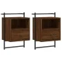 Mesitas de noche de pared 2 unidades marrón roble 40x30x61 cm de vidaXL, Mesitas de noche - Ref: Foro24-833442, Precio: 46,48...