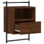 Mesitas de noche de pared 2 unidades marrón roble 40x30x61 cm de vidaXL, Mesitas de noche - Ref: Foro24-833442, Precio: 46,48...