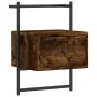 Smoked oak wall bedside table 35x30x51 cm by vidaXL, Nightstands - Ref: Foro24-833447, Price: 34,05 €, Discount: %