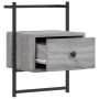 Mesita de noche de pared gris Sonoma 35x30x51 cm de vidaXL, Mesitas de noche - Ref: Foro24-833449, Precio: 43,41 €, Descuento: %