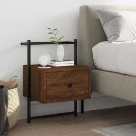 Mesita de noche de pared marrón roble 35x30x51 cm de vidaXL, Mesitas de noche - Ref: Foro24-833451, Precio: 44,13 €, Descuent...