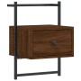 Mesita de noche de pared marrón roble 35x30x51 cm de vidaXL, Mesitas de noche - Ref: Foro24-833451, Precio: 44,70 €, Descuent...