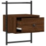 Mesita de noche de pared marrón roble 35x30x51 cm de vidaXL, Mesitas de noche - Ref: Foro24-833451, Precio: 44,70 €, Descuent...