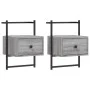 Mesitas de noche de pared 2 unidades gris Sonoma 35x30x51 cm de vidaXL, Mesitas de noche - Ref: Foro24-833450, Precio: 46,80 ...