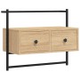 Mueble TV de pared madera ingeniería roble Sonoma 60,5x30x51 cm de vidaXL, Muebles TV - Ref: Foro24-833454, Precio: 39,33 €, ...