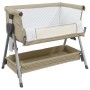 Cuna con colchón tela de lino gris taupe de vidaXL, Cunas y camas para niños - Ref: Foro24-10291, Precio: 144,63 €, Descuento: %