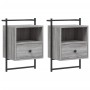 Mesitas de noche de pared 2 unidades gris Sonoma 40x30x61 cm de vidaXL, Mesitas de noche - Ref: Foro24-833440, Precio: 67,40 ...
