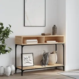 Mesa consola madera de ingeniería roble Sonoma 100x30,5x75 cm de vidaXL, Mesas auxiliares - Ref: Foro24-833389, Precio: 54,32...