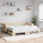 Sofá cama nido tela crema 90x200 cm de vidaXL, Camas y somieres - Ref: Foro24-3197430, Precio: 249,14 €, Descuento: %