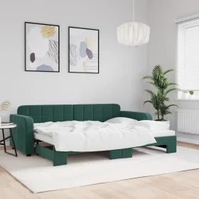 Sofá cama nido terciopelo verde oscuro 80x200 cm de vidaXL, Camas y somieres - Ref: Foro24-3196924, Precio: 247,49 €, Descuen...