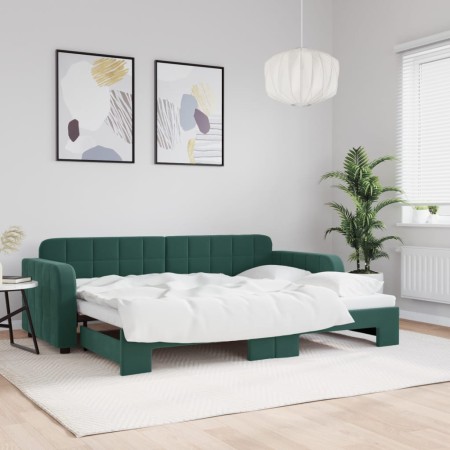 Sofá cama nido terciopelo verde oscuro 80x200 cm de vidaXL, Camas y somieres - Ref: Foro24-3196924, Precio: 252,56 €, Descuen...