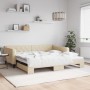 Sofá cama nido tela crema 100x200 cm de vidaXL, Camas y somieres - Ref: Foro24-3197435, Precio: 262,76 €, Descuento: %