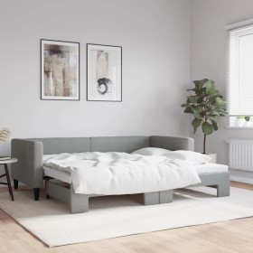 Sofá cama nido tela gris claro 90x200 cm de vidaXL, Camas y somieres - Ref: Foro24-3196578, Precio: 233,78 €, Descuento: %
