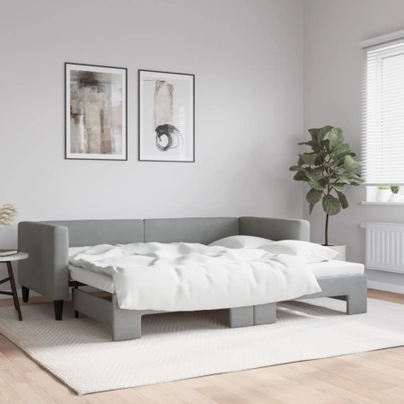 Sofá cama nido tela gris claro 90x200 cm de vidaXL, Camas y somieres - Ref: Foro24-3196578, Precio: 233,78 €, Descuento: %