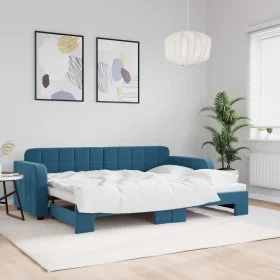 Sofá cama nido terciopelo azul 80x200 cm de vidaXL, Camas y somieres - Ref: Foro24-3196921, Precio: 246,17 €, Descuento: %