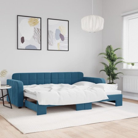 Sofá cama nido terciopelo azul 80x200 cm de vidaXL, Camas y somieres - Ref: Foro24-3196921, Precio: 249,88 €, Descuento: %