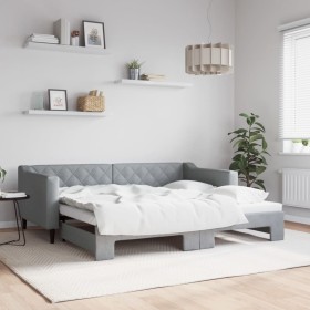 Sofá cama nido tela gris claro 90x190 cm de vidaXL, Camas y somieres - Ref: Foro24-3197436, Precio: 246,11 €, Descuento: %