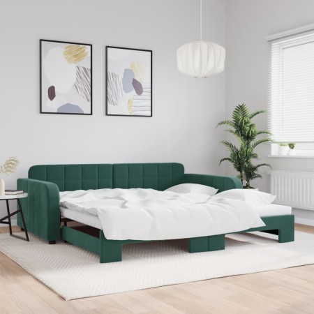 Sofá cama nido terciopelo verde oscuro 100x200 cm de vidaXL, Camas y somieres - Ref: Foro24-3196938, Precio: 262,86 €, Descue...