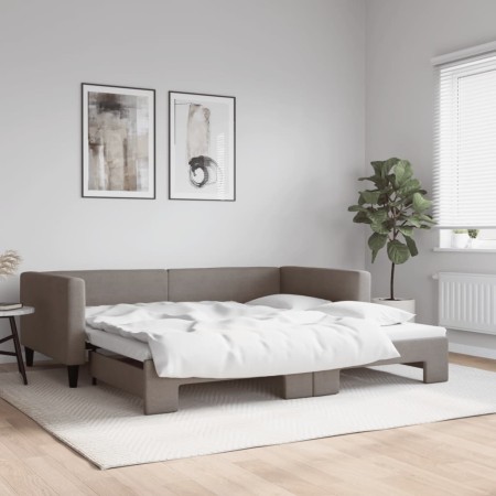 Sofá cama nido tela gris taupe 100x200 cm de vidaXL, Camas y somieres - Ref: Foro24-3196586, Precio: 261,37 €, Descuento: %