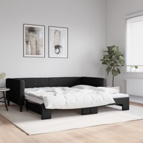 Sofá cama nido tela negro 100x200 cm de vidaXL, Camas y somieres - Ref: Foro24-3196585, Precio: 260,63 €, Descuento: %