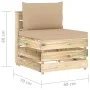 Central sectional sofa with gray impregnated wood cushions by vidaXL, Modular outdoor sofas - Ref: Foro24-3074510, Price: 84,...