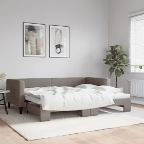 Sofá cama nido tela gris taupe 90x200 cm de vidaXL, Camas y somieres - Ref: Foro24-3196581, Precio: 249,82 €, Descuento: %