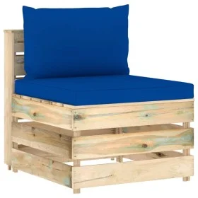 Ecksofa mit grau imprägnierten Holzkissen von vidaXL, Modulare Sofas für den Außenbereich - Ref: Foro24-3074517, Preis: 82,55...