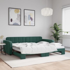 Sofá cama nido terciopelo verde oscuro 90x200 cm de vidaXL, Camas y somieres - Ref: Foro24-3196931, Precio: 275,00 €, Descuen...