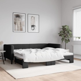 Sofá cama nido tela negro 90x200 cm de vidaXL, Camas y somieres - Ref: Foro24-3196580, Precio: 216,57 €, Descuento: %