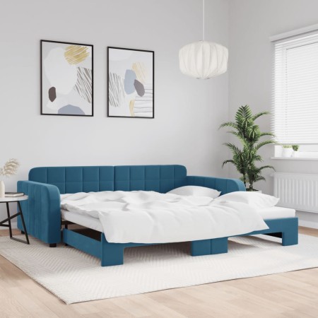 Sofá cama nido terciopelo azul 100x200 cm de vidaXL, Camas y somieres - Ref: Foro24-3196935, Precio: 264,76 €, Descuento: %