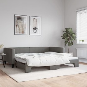 Sofá cama nido tela gris oscuro 100x200 cm de vidaXL, Camas y somieres - Ref: Foro24-3196584, Precio: 217,74 €, Descuento: %