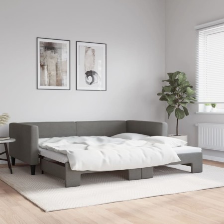 Sofá cama nido tela gris oscuro 100x200 cm de vidaXL, Camas y somieres - Ref: Foro24-3196584, Precio: 217,74 €, Descuento: %
