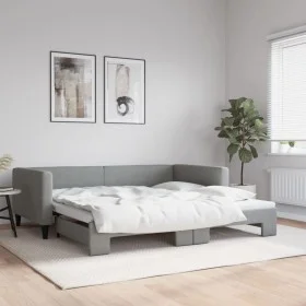 Sofá cama nido tela gris claro 100x200 cm de vidaXL, Camas y somieres - Ref: Foro24-3196583, Precio: 258,07 €, Descuento: %
