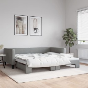 Sofá cama nido tela gris claro 100x200 cm de vidaXL, Camas y somieres - Ref: Foro24-3196583, Precio: 217,96 €, Descuento: %