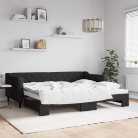 Sofá cama nido tela negro 90x200 cm de vidaXL, Camas y somieres - Ref: Foro24-3197428, Precio: 253,89 €, Descuento: %