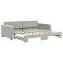 Sofá cama nido terciopelo gris claro 90x200 cm de vidaXL, Camas y somieres - Ref: Foro24-3196929, Precio: 256,11 €, Descuento: %