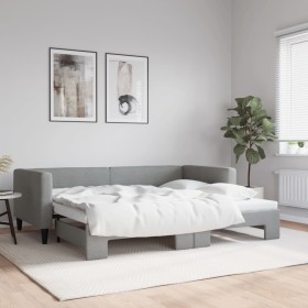 Sofá cama nido tela gris claro 90x190 cm de vidaXL, Camas y somieres - Ref: Foro24-3196588, Precio: 272,55 €, Descuento: %