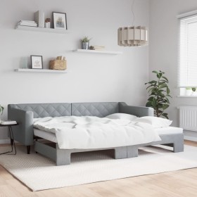 Sofá cama nido tela gris claro 90x200 cm de vidaXL, Camas y somieres - Ref: Foro24-3197426, Precio: 249,94 €, Descuento: %
