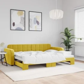 Sofá cama nido terciopelo amarillo 80x200 cm de vidaXL, Camas y somieres - Ref: Foro24-3196927, Precio: 238,50 €, Descuento: %