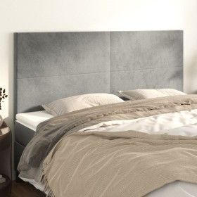 Cabeceros 4 unidades de terciopelo gris claro 100x5x78/88 cm de vidaXL, Cabeceros y pies de cama - Ref: Foro24-3116118, Preci...