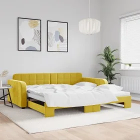 Sofá cama nido terciopelo amarillo 100x200 cm de vidaXL, Camas y somieres - Ref: Foro24-3196941, Precio: 254,98 €, Descuento: %