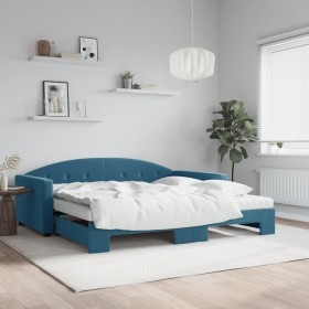 Sofá cama nido con colchón terciopelo azul 100x200 cm de vidaXL, Camas y somieres - Ref: Foro24-3197331, Precio: 422,16 €, De...