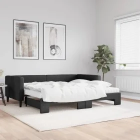 Trundle sofa bed with black fabric mattress 90x190 cm by vidaXL, Beds and slatted bases - Ref: Foro24-3196608, Price: 423,80 ...