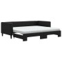 Sofá cama nido con colchón tela negro 90x190 cm de vidaXL, Camas y somieres - Ref: Foro24-3196608, Precio: 430,61 €, Descuent...